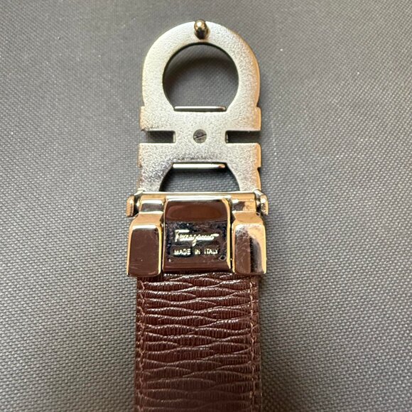 Men's Salvatore Ferragamo Reversible Leather Belt – Black/Brown, Size 31 - Picture 4 of 13